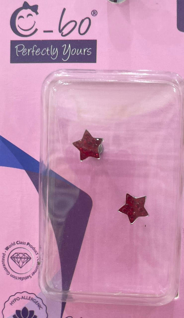 CBO EARING STAR CRYSAL RED