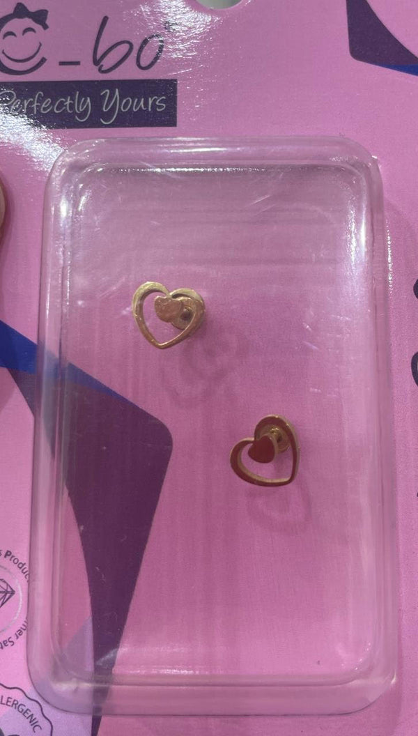 CBO EARING EMPTY DOUBLE HEART