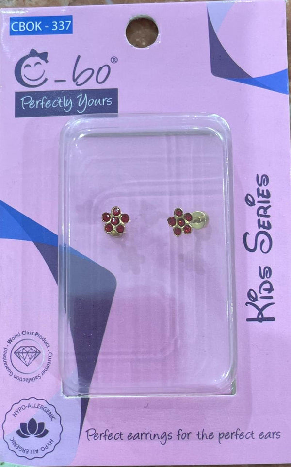 CBO EARING RED STRAS FLOWER