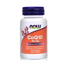 Now 50mg CoQ10 Supplement, Antioxidant Softgel For Heart Health & Energy, Pack of 50's