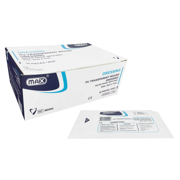 MAX TRANS ADHESIVE WATERPROOF W PAD 5x7CM 30'S