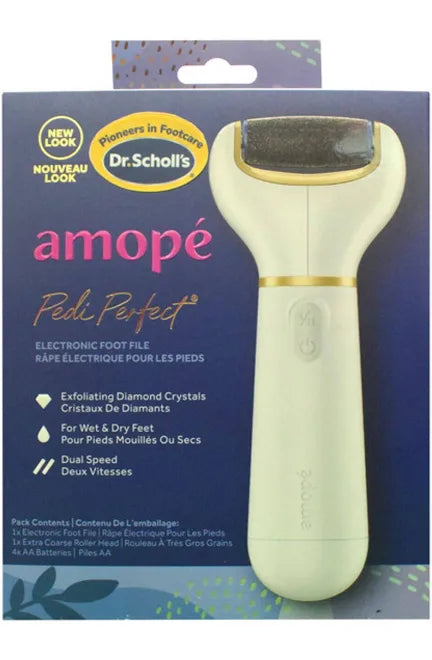 Dr. Scholl's Amope Pedi Perfect Electric Foot File, Electronic Foot Exfoliator Pedicure Tool