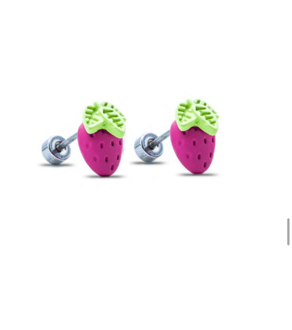 Cbo medical hypoallergy earring strawberry