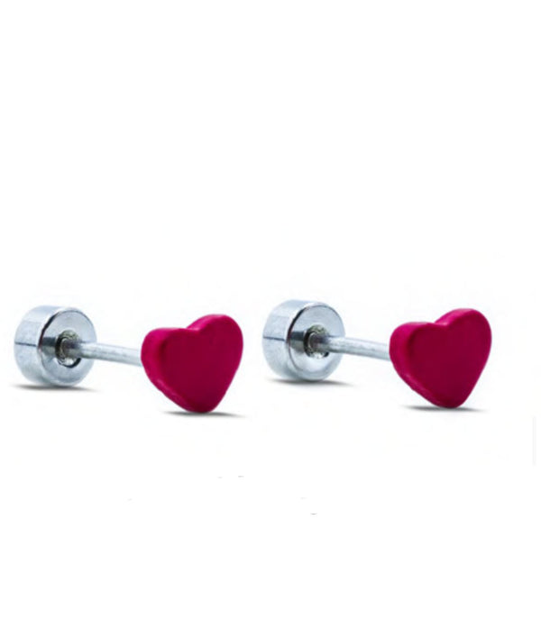 Cbo medical hypoallergy earring red heart