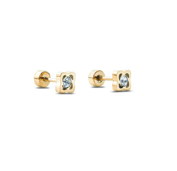 Cbo medical hypoallergy earring flower crystal