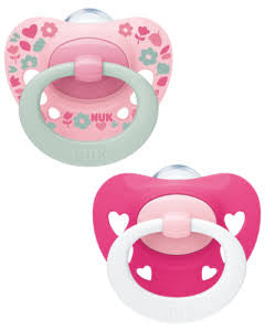 Nuk baby pacifier dark light pink 6-18 month 2 piece