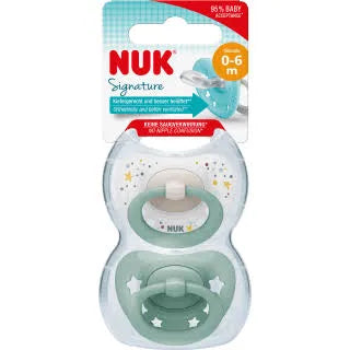 Nuk baby pacifier green white 0-6 month 2 piece