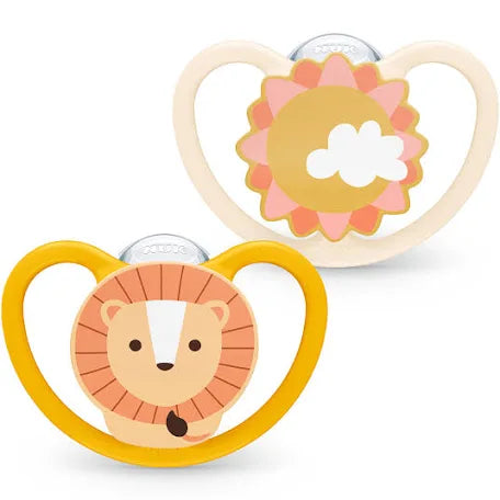 Nuk baby pacifier orange lion 6-18 month 2 piece