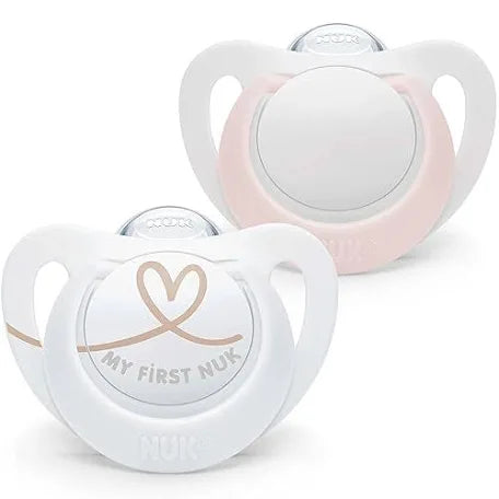 Nuk baby pacifier pink white 0-6 month 2 piece