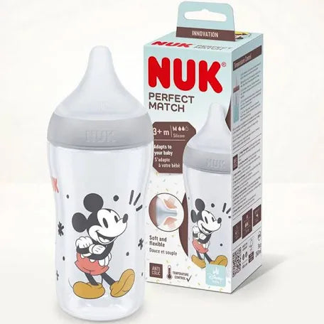 Nuk baby perfect match  no colic mickey plastic bottle 260ml