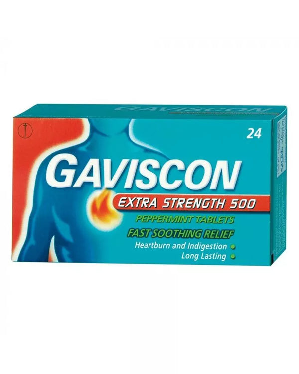 GAVISCON EX 500 PEPPERMENT TABLET 24'S