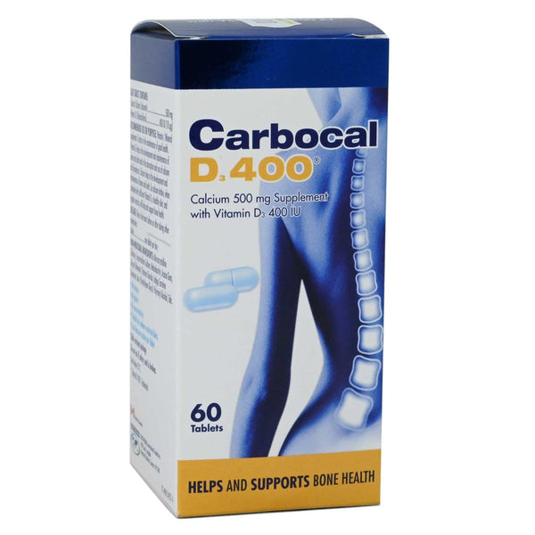 CARBOCAL-D 400IU FCT TABLETS 60'S