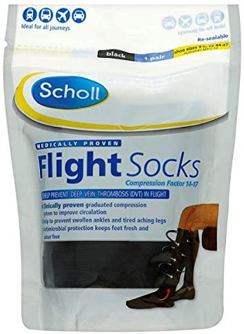 Scholl Flight Socks Black 9-12