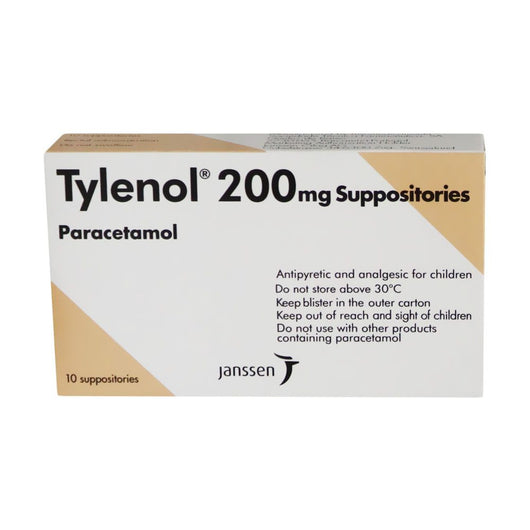 Sepositories Tablet Red Tylenol Suppositories (200mg), 10 Tablets – zozopharmacy