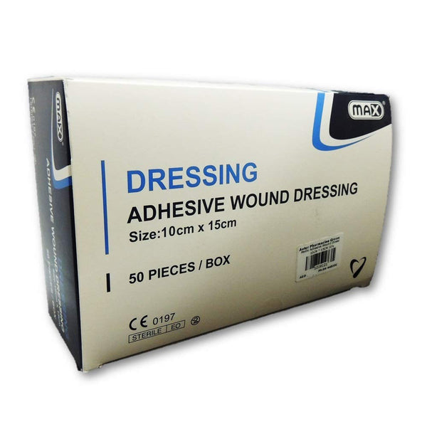 Max Dressing Adhesive Wound Dressing, 10x15mm, 50 Pieces