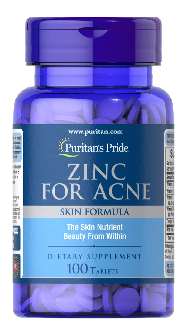 Puritan's Pride Zinc for Acne Tabs 100s