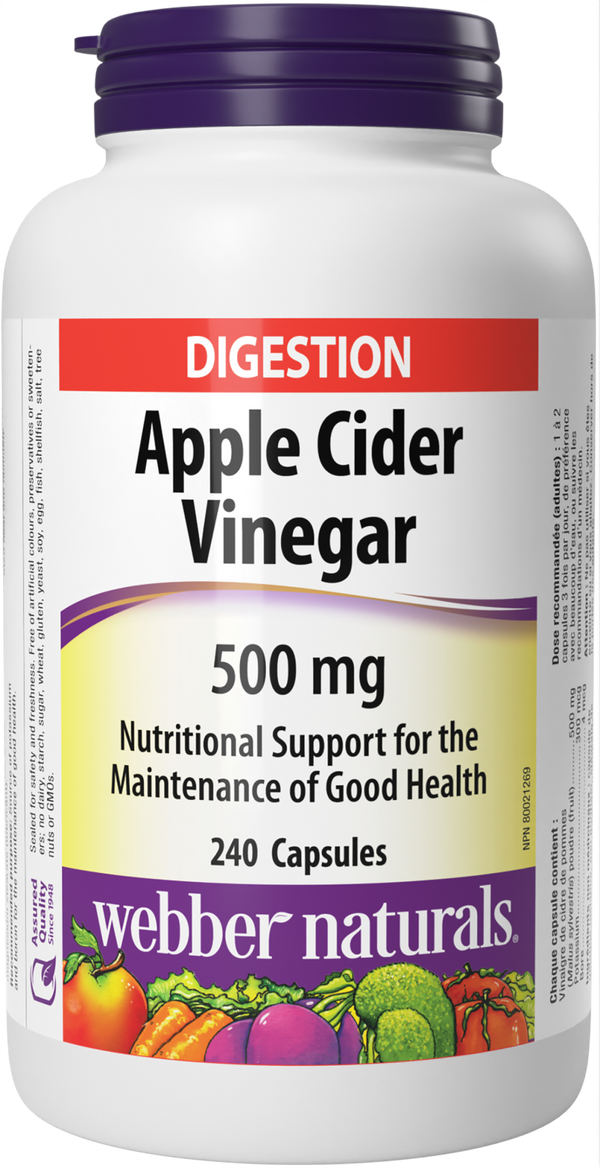 WEBBER NATURALS APPLE CIDER VINGAR 500MG CAPSULE 240S